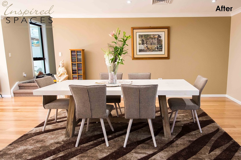 A comfortable and clean dining room after the renovation