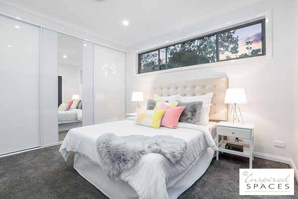 A contemporary and casual master bedroom