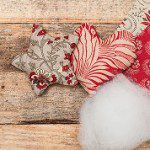 Handmade christmas decoration, Star and heart made of fabric